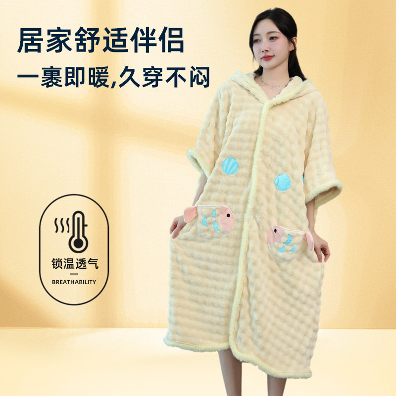 浴巾裹全身浴袍可穿式速干女款冬2025新款家用厚洗澡浴裙吸水大人,淘宝优惠券,粉丝福利购,淘宝优惠卷