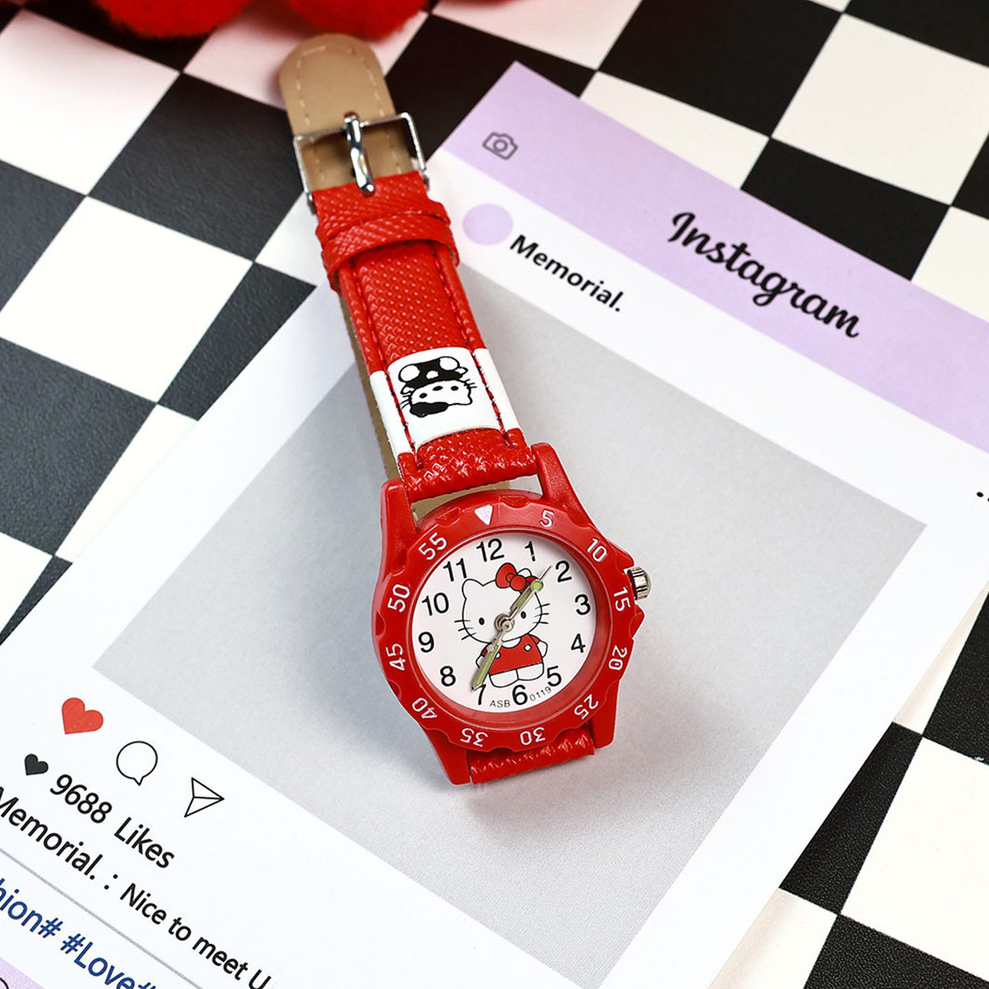 HelloKitty儿童手表女孩小学生初中生6-12岁2025新款只看时间石英,淘宝优惠券,粉丝福利购,淘宝优惠卷