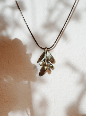 吊坠款小众设计INS轻奢橄榄项链