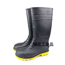Steel Head Rain Shoes Steel Bottom Anti-Puncture Anti-Slip Male Labour Protection Rain Shoes High Cylinder Rain Boots Work Mine Shoes Acid-Base Rubber Boots