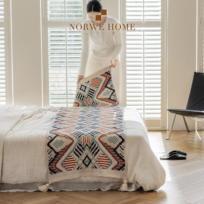 网红床尾毯民宿酒店床搭样板间盖毯针织毯午睡休闲毯小毯子北欧风,淘宝优惠券,粉丝福利购,淘宝优惠卷