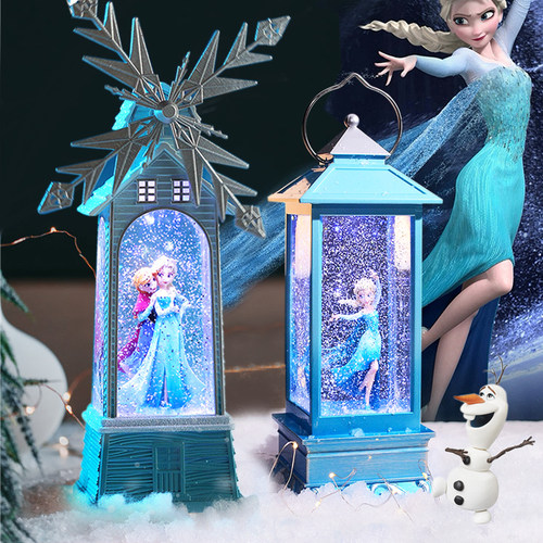 迪士尼冰雪奇缘爱莎安娜公主水晶球音乐盒八音盒生日礼物儿童女孩 - 图0