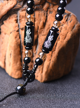 时尚百搭毛衣链伸缩玛瑙吊坠绳