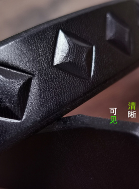 伊奈图女铆钉头层牛皮百搭腰带
