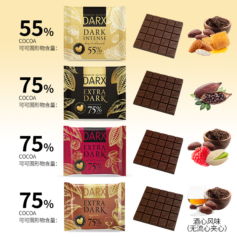 Alenka俄罗斯原装进口高端黑巧克力90%纯可可脂70g排块巧克力