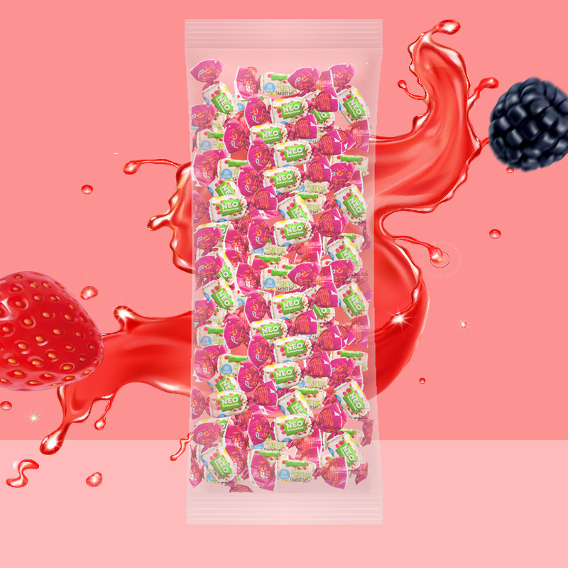 西班牙进口水果味QQ软糖网红糖果低糖彩虹糖46g*3袋组合喜糖零食