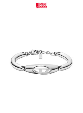 [礼物]DIESEL男女同款OVAL D银色手镯配饰DX1643