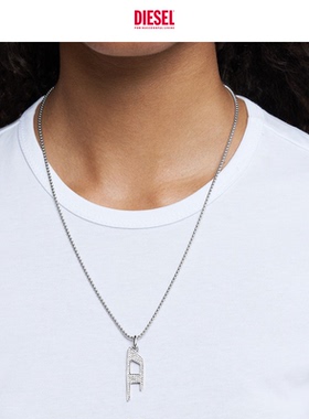 [礼物]DIESEL男女同款D LOGO银色时尚项链DX1624