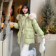 Korean style fashionable casual thickened mid-length down jacket for women 2024 new winter small man big fur collar coat