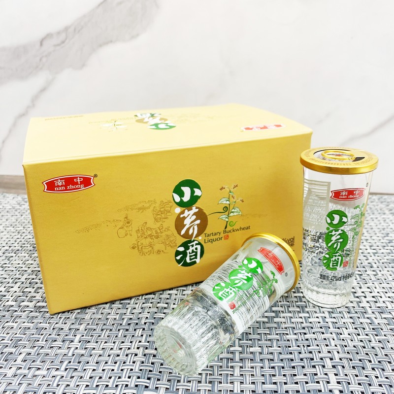 南中小荞酒云南特产荞化香苦荞酒荞花香口杯酒42度45ml×12杯-图0