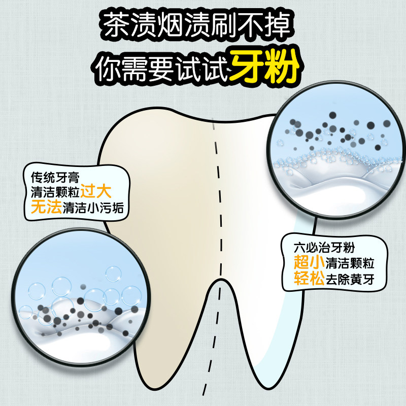 六必治去黄洗白非牙齿亮白洁牙粉 六必治洗护牙粉