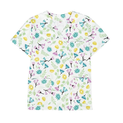 Раздельный комплект для матери и ребенка для работы, униформа медсестры, цветочный принт, короткий рукав, осенний