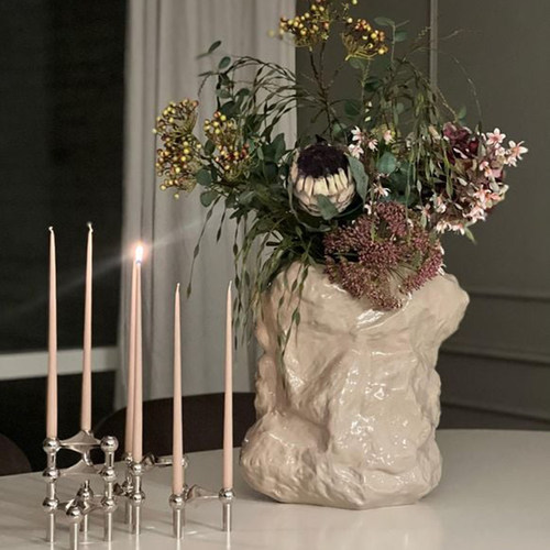 丹麦Ferm Living陶瓷花瓶摆件客厅鲜花插花瓶落地大口径花盆装饰 - 图1