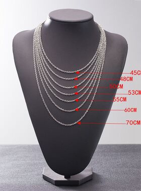 跨境厂家不锈钢侧身链配饰简约男士毛衣链钛钢饰品项链链条