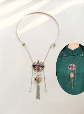 苗族项圈手工刺绣流苏吊坠