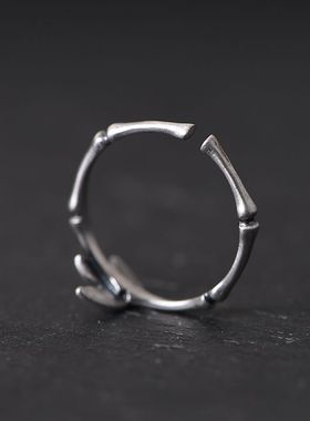 指环开口竹节戒子原创设计泰银女