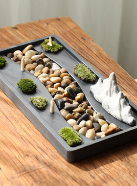 古都简约现代风苔藓盆景锦绣假山