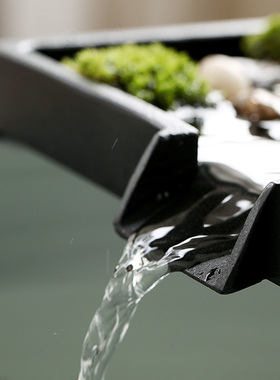 新中式风喷泉流水家居饰品盆景