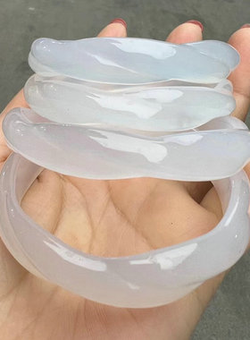 玉髓手镯麻花玉镯天然冰种礼物
