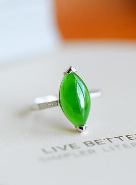 碧玉S925纯银戒指指环