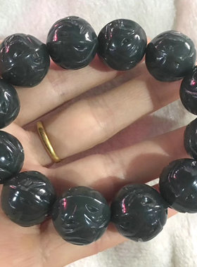 和田玉核桃手串珠宝送礼物青玉