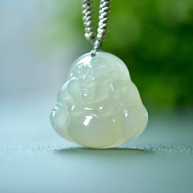 Natural Hetian Jade Qingshui Jade Big Belly Buddha Pendant