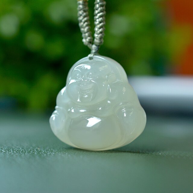 Natural Hetian Jade Qingshui Jade Big Belly Buddha Pendant
