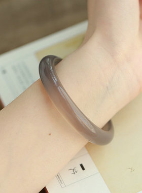 女款玉髓玛瑙高级灰手镯手环