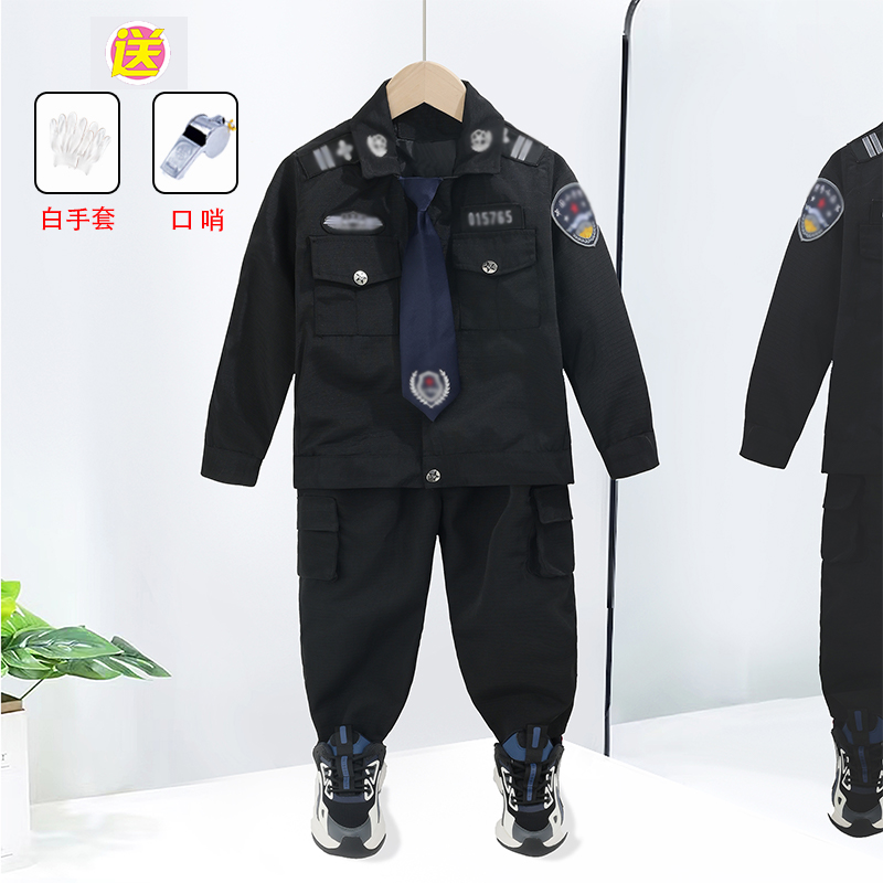 儿童警服警官服套装警察服警装备交警全套角色扮演保安表演服男童-图2