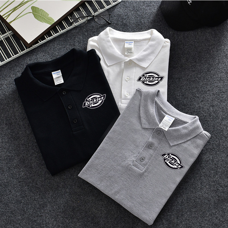 迪克斯短袖男潮牌翻领纯棉polo衫 boldleeT恤
