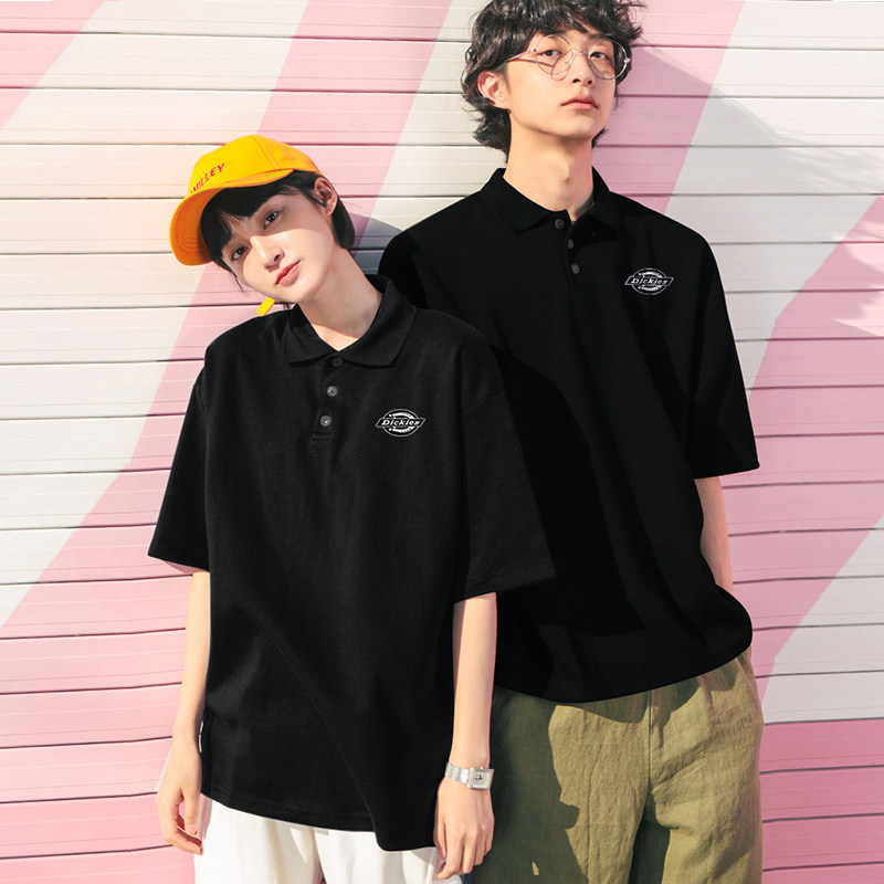 迪克斯短袖男潮牌翻领纯棉polo衫 boldleeT恤