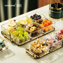 Light Extravagant Glass Fruit Pan Home Living Room Tea Table Nuts Dried Fruit Box Tea Spot Snack Putting Pan 1925