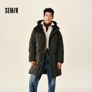森马男款90绒子加厚防泼水长款羽绒服