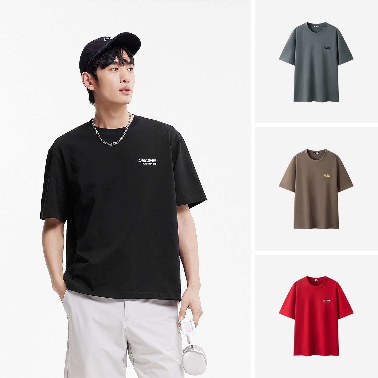 森马夏季新款宽松刺绣T恤上衣