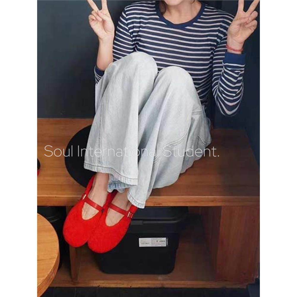 平底加绒玛丽珍鞋女灰姑娘羊皮毛一体一脚蹬鞋红色毛毛鞋,淘宝优惠券,粉丝福利购,淘宝优惠卷