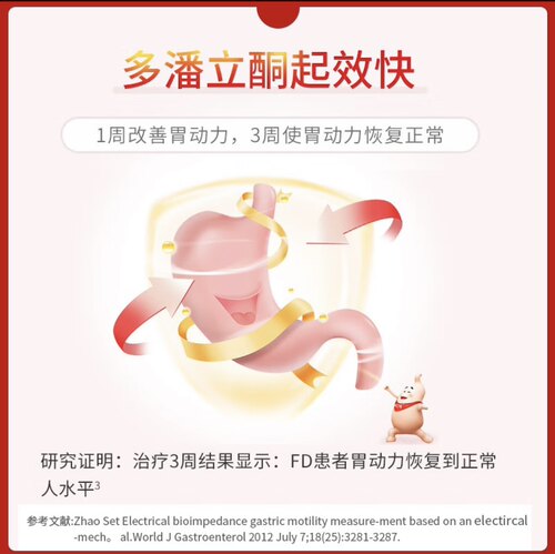 吗丁啉多潘立酮片42片消化不良胃药胃胀胃酸胃疼痛健胃消食原研药 - 图0