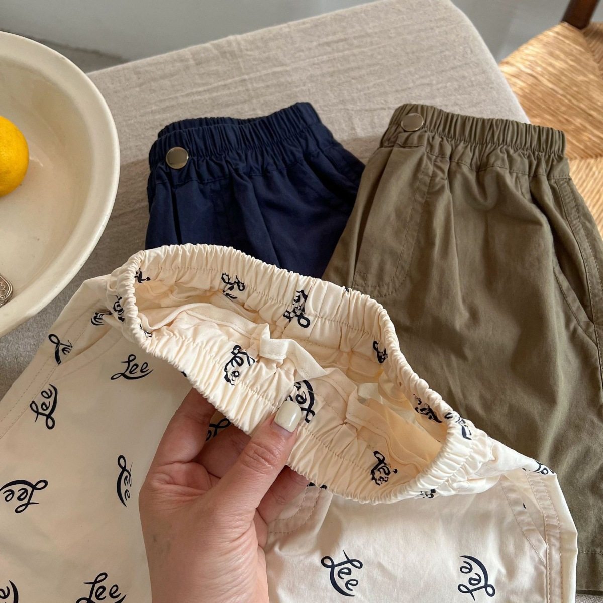 薄款儿童短裤2025夏新款男女童刺绣字母棉布裤宝宝日系潮牌五分裤,淘宝优惠券,粉丝福利购,淘宝优惠卷