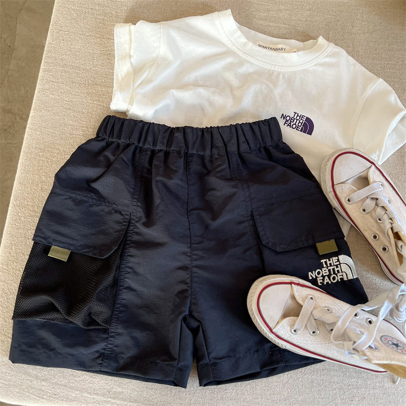 儿童工装短裤韩版夏季款男童潮牌中裤字母宝宝大口袋五分裤女薄款,淘宝优惠券,粉丝福利购,淘宝优惠卷