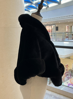 新款新娘结婚毛披肩婚纱礼服保暖外套婚礼黑色敬酒服外搭配饰披肩