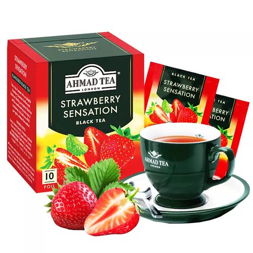 AHMAD TEA英国亚曼草莓味红茶10个独立包装进口袋泡茶包 - 图1