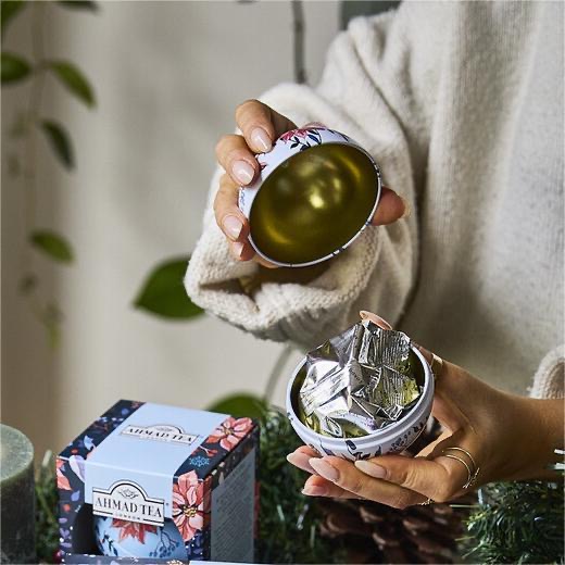 AHMAD TEA英国亚曼浪漫花语系列球形茶罐散茶叶圣诞伴手礼送礼物
