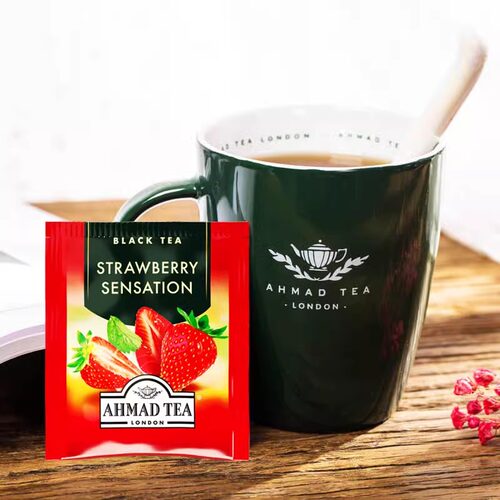 AHMAD TEA英国亚曼草莓味红茶10个独立包装进口袋泡茶包 - 图0