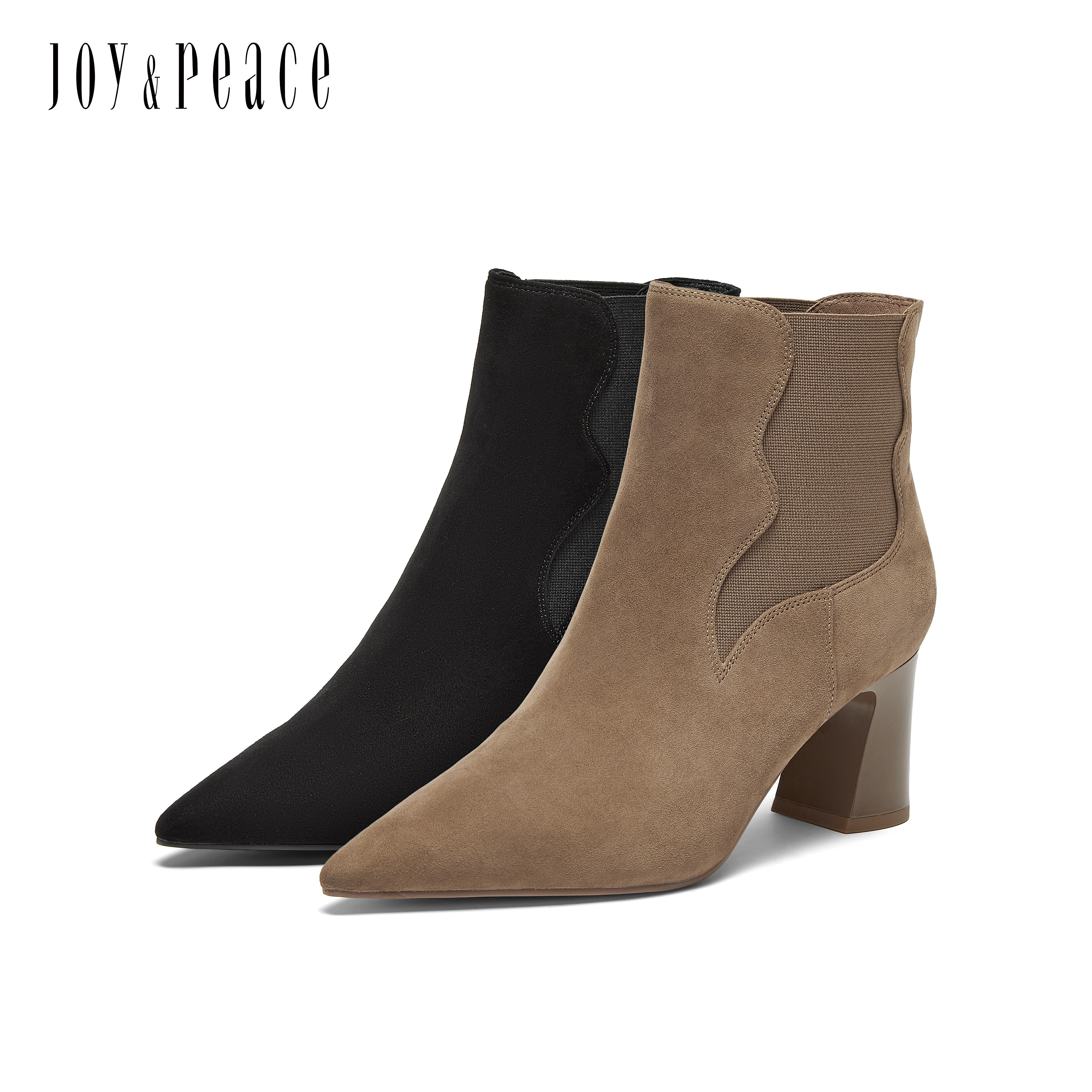 真美诗焦糖摩卡2024冬季软糯羊绒皮复古气质粗跟时装靴女YWM32DD4,淘宝优惠券,粉丝福利购,淘宝优惠卷