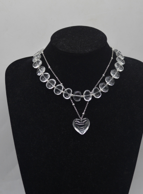 简约水晶女式爱心项链