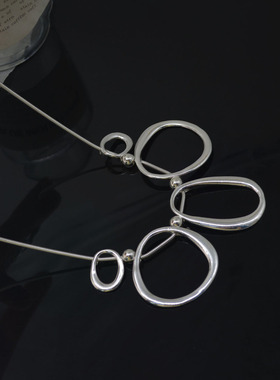 金属几何不规则女大圆形项链