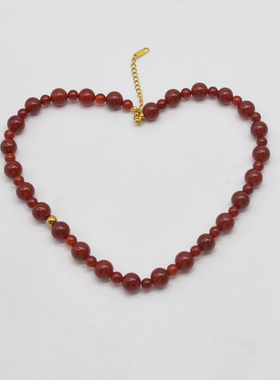 欧美玛瑙圆珠女式项链