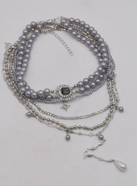 珍珠圆珠女式水滴项链