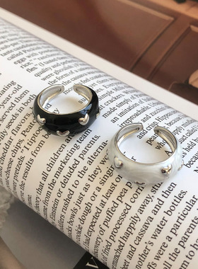 韩系重工滴釉爱心设计戒指可爱潮