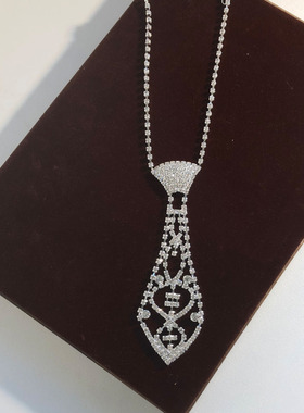 仙女风小众镶钻镂空领带颈圈项链