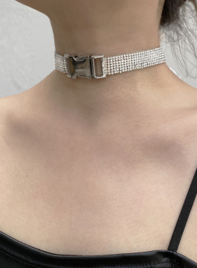 金属表链扣女插口造型锁骨链项链